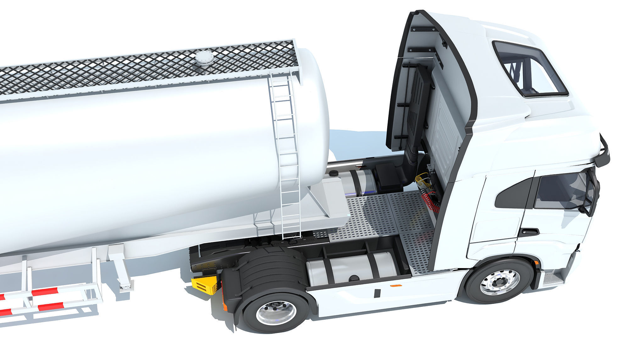 Heavy Truck with Tank Trailer 3D model_15