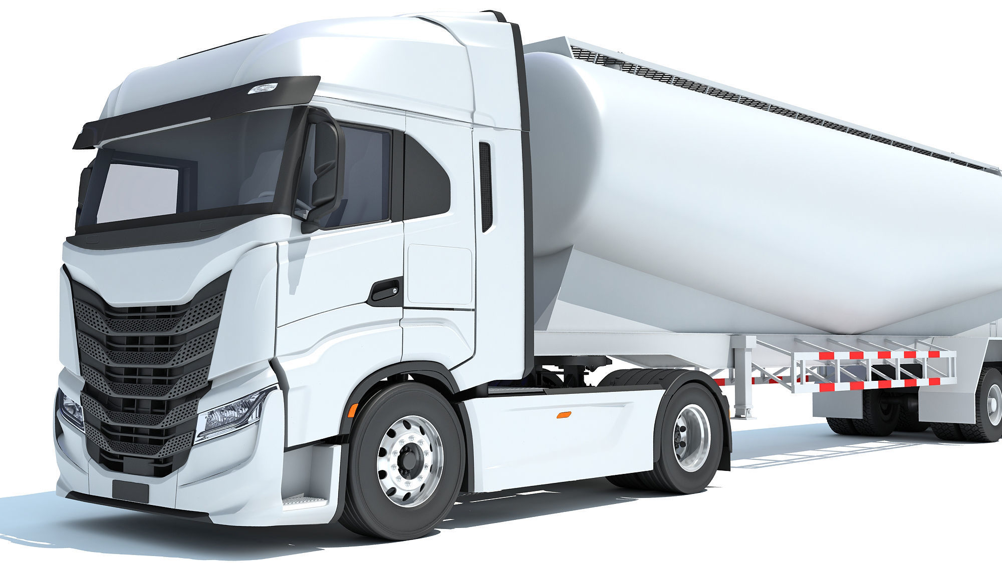 Heavy Truck with Tank Trailer 3D model_11