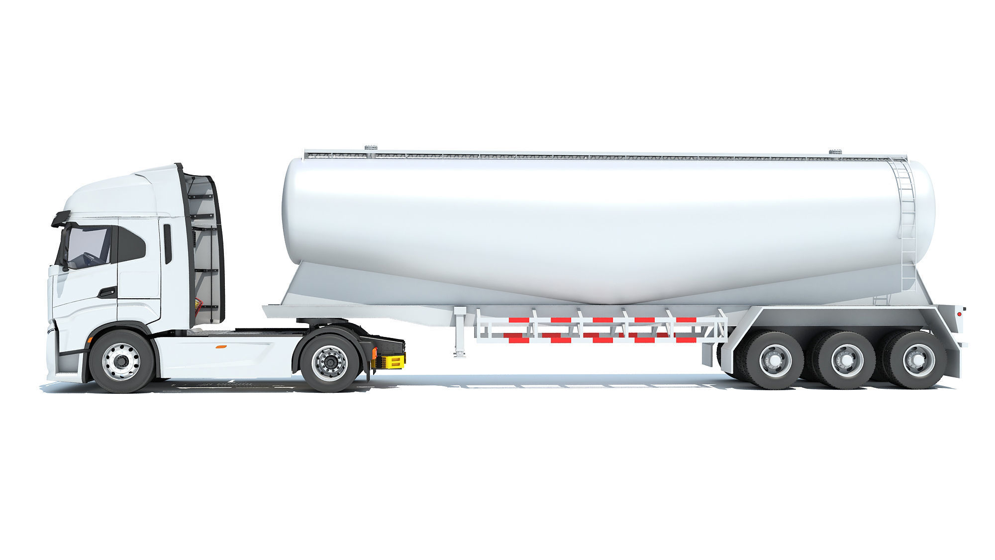 Heavy Truck with Tank Trailer 3D model_2