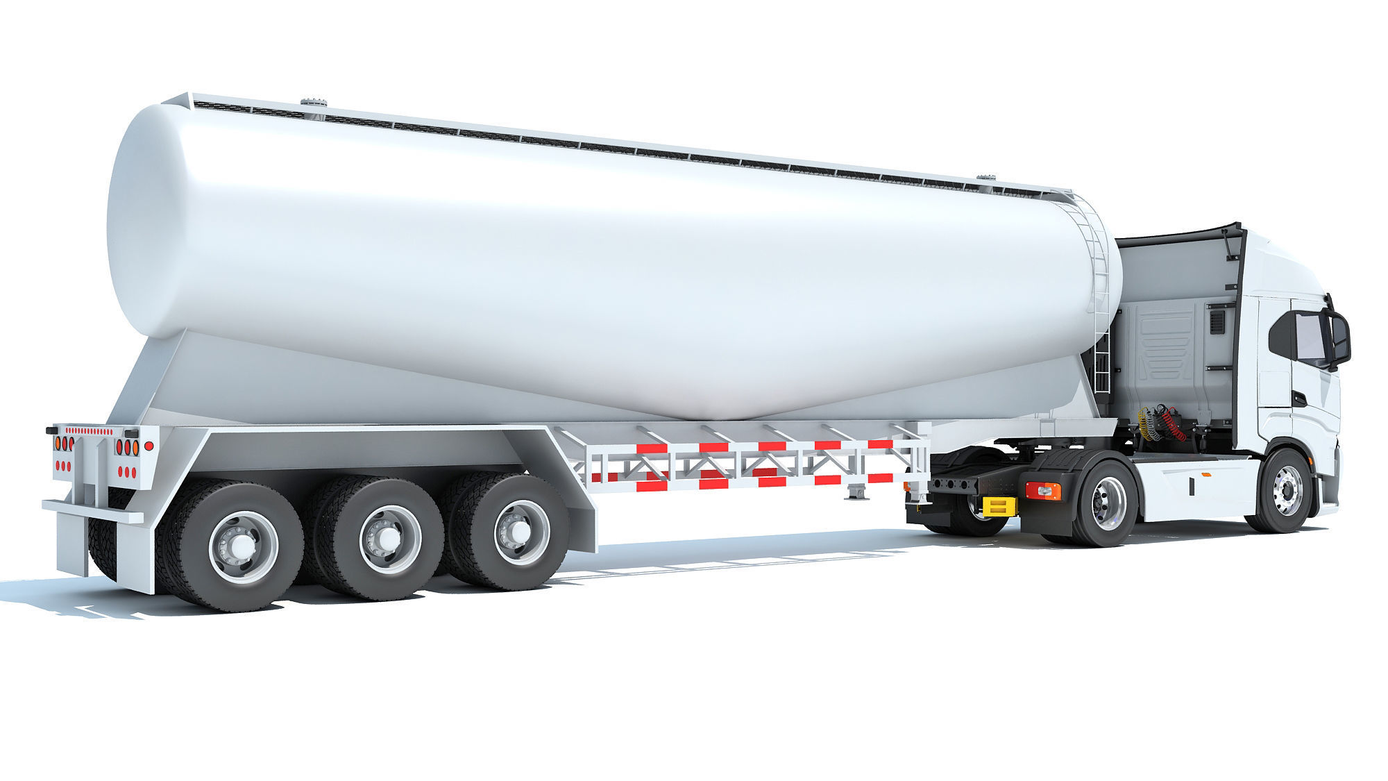 Heavy Truck with Tank Trailer 3D model_5