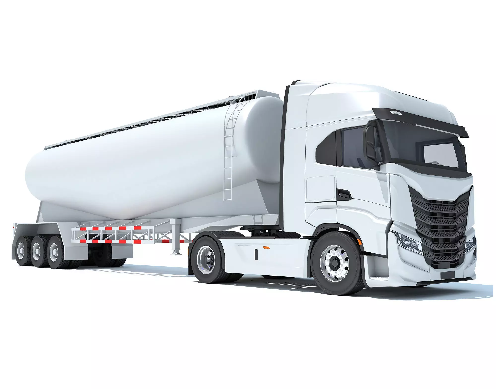 Heavy Truck with Tank Trailer 3D model_0