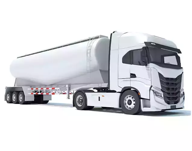 Heavy Truck with Tank Trailer 3D model