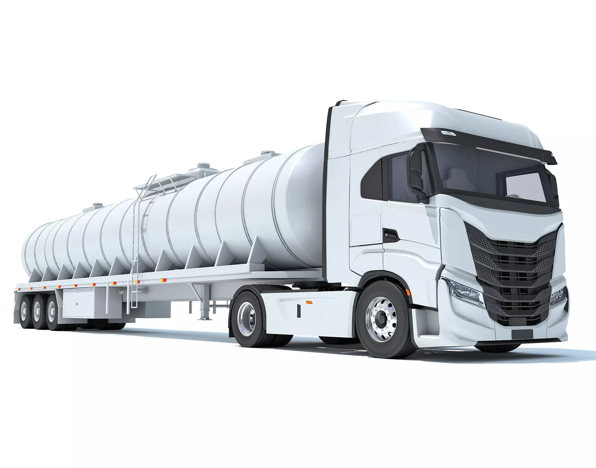 Truck with Tank Semi Trailer 3D model