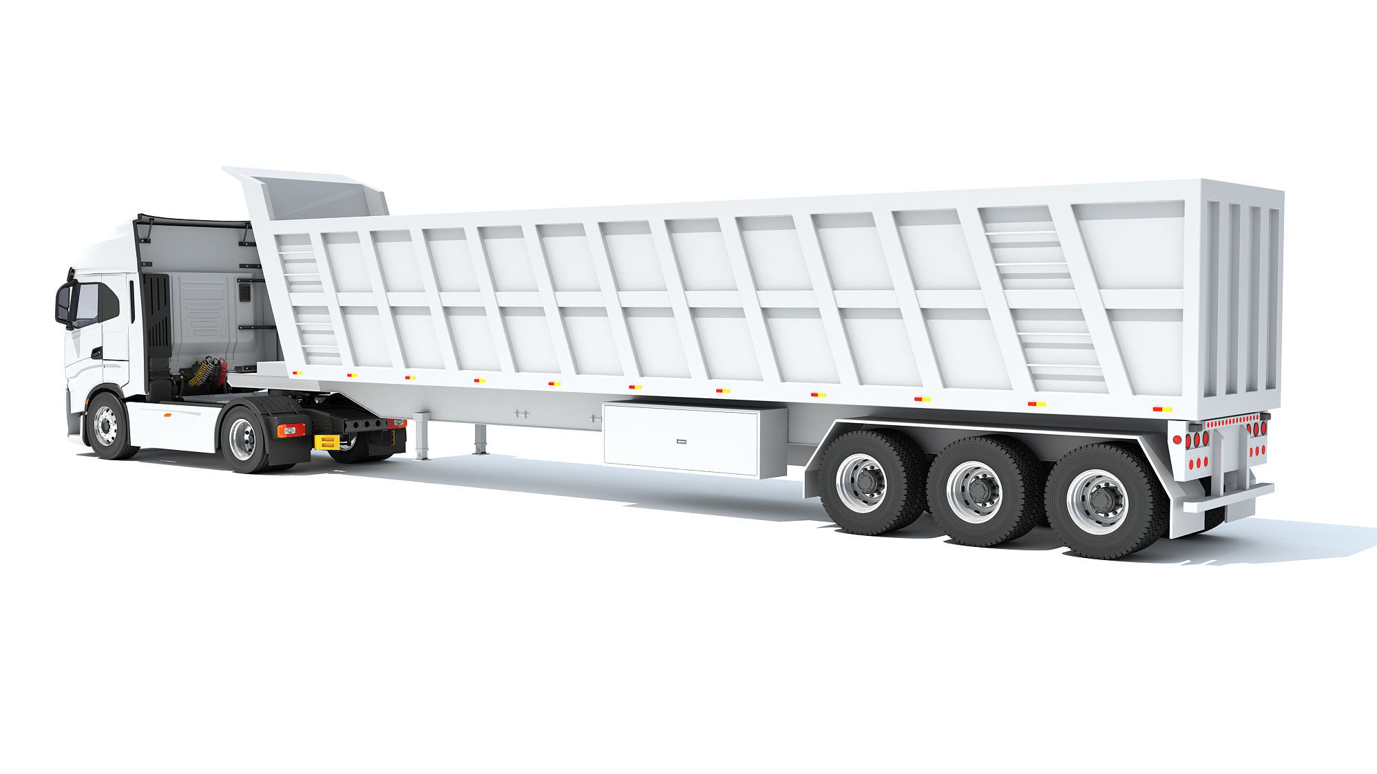 Truck with Tipper Trailer 3D model_3