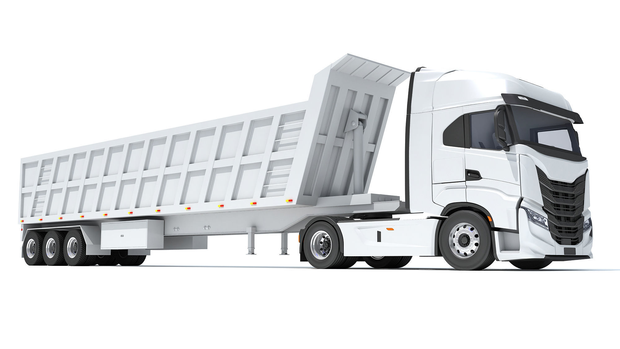Truck with Tipper Trailer 3D model_9