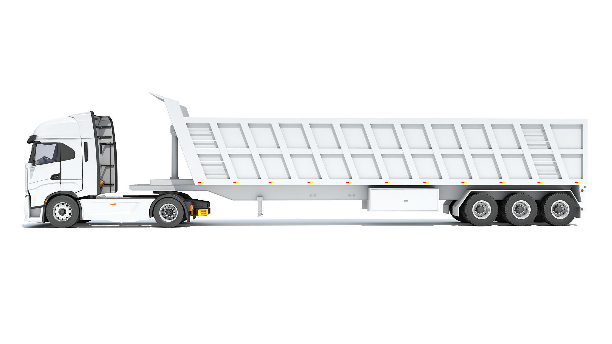 Truck with Tipper Trailer 3D model_2