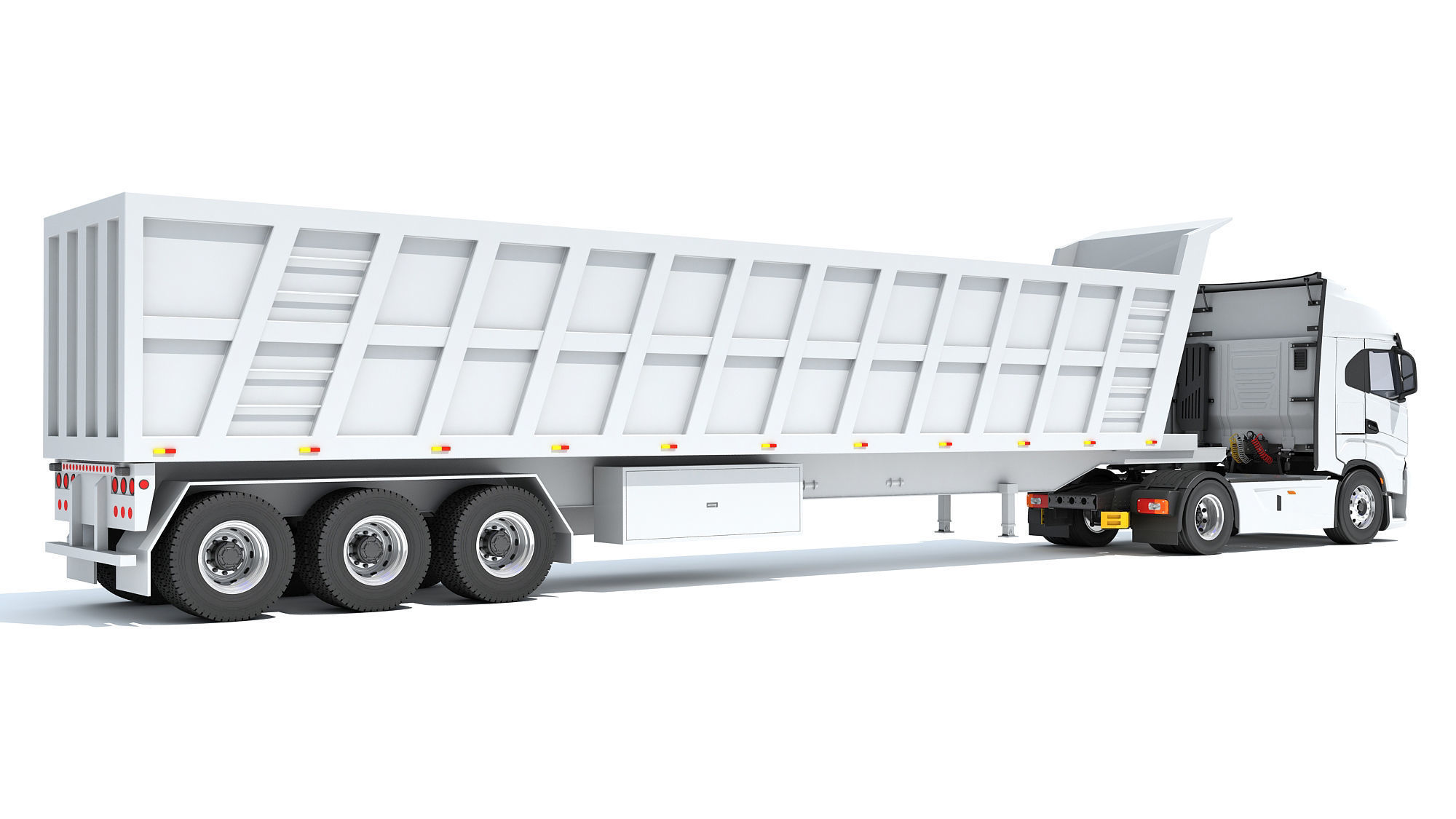 Truck with Tipper Trailer 3D model_5