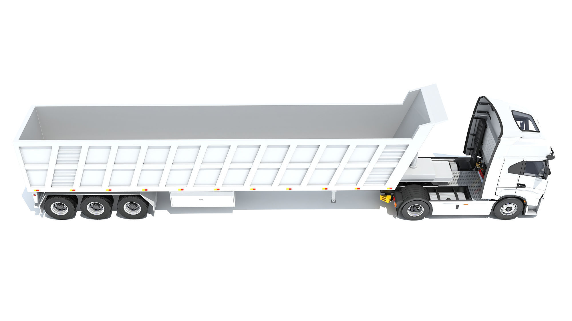 Truck with Tipper Trailer 3D model_7