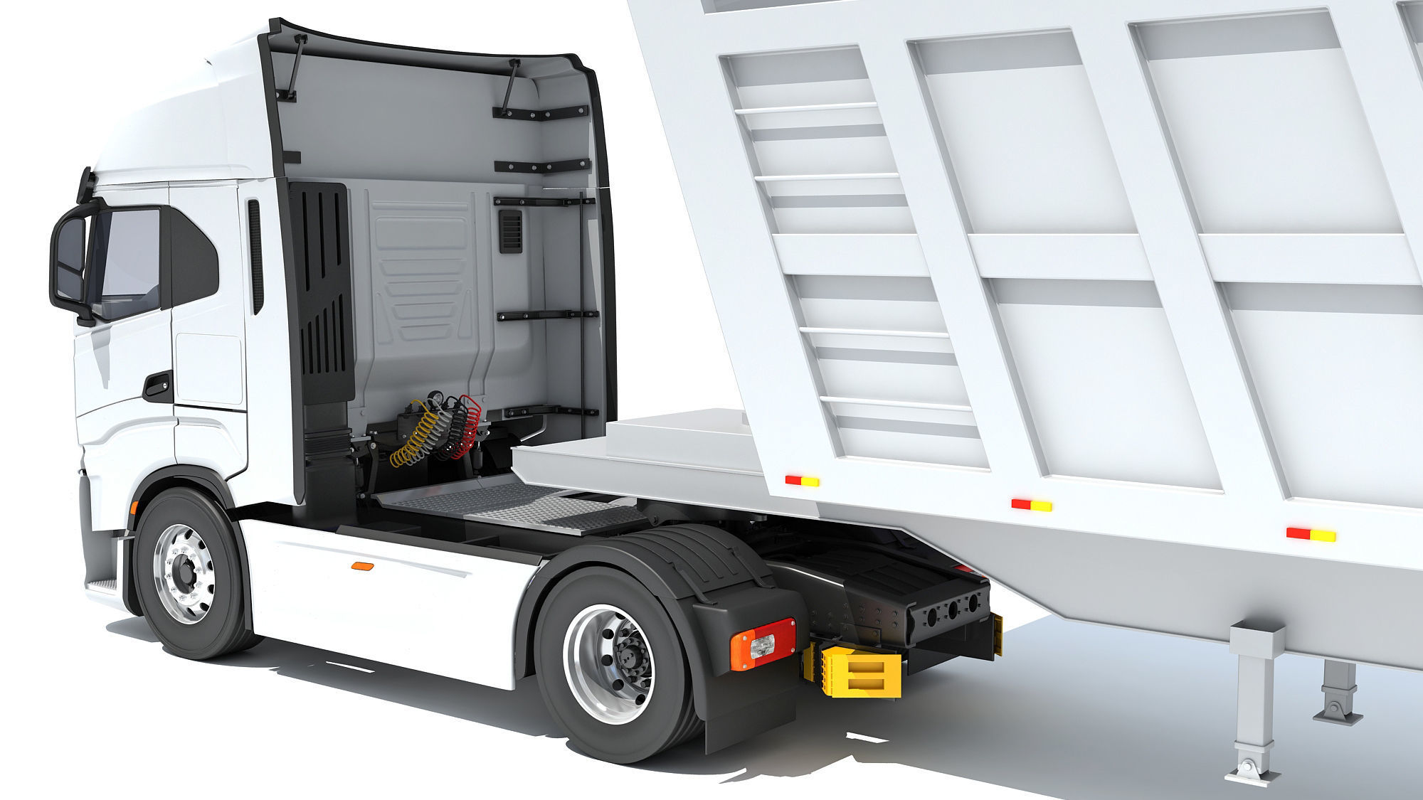 Truck with Tipper Trailer 3D model_13