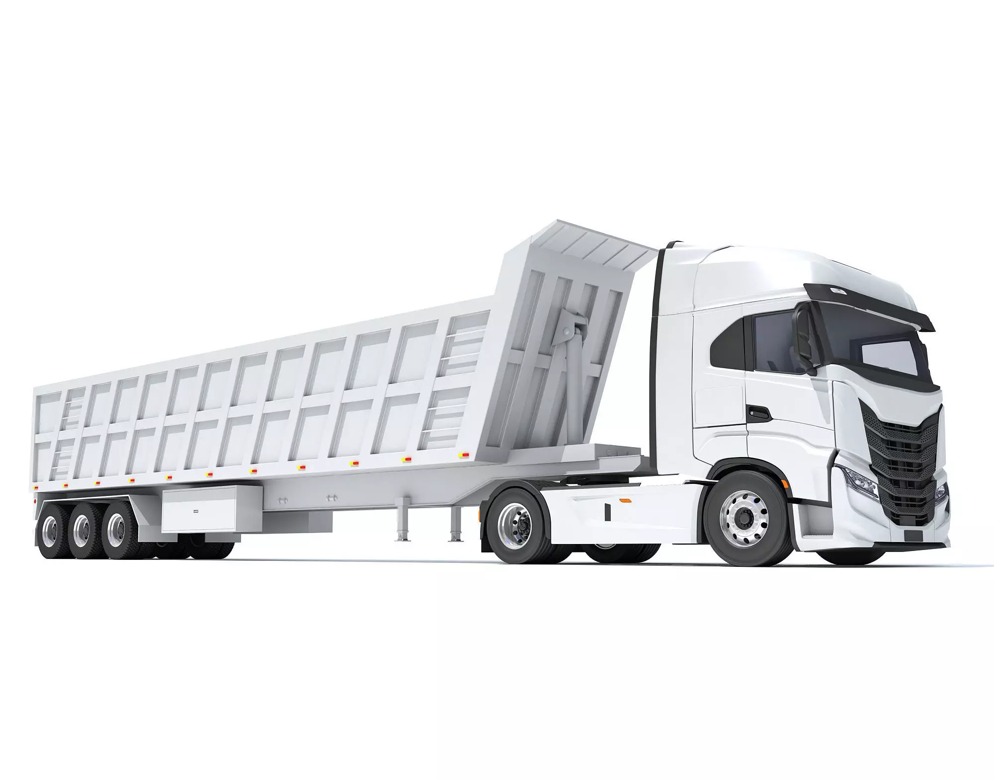 Truck with Tipper Trailer 3D model_0