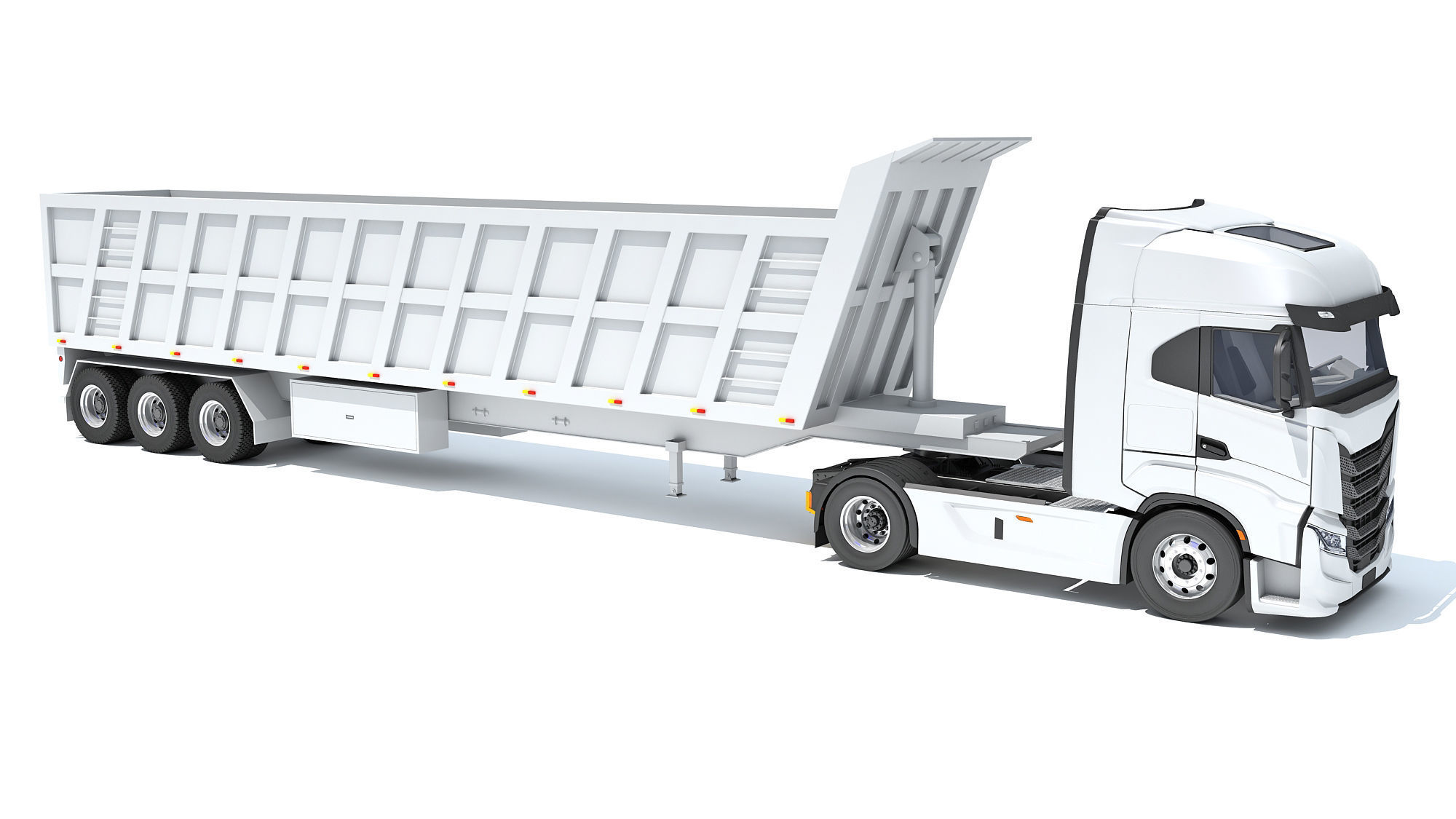 Truck with Tipper Trailer 3D model_8
