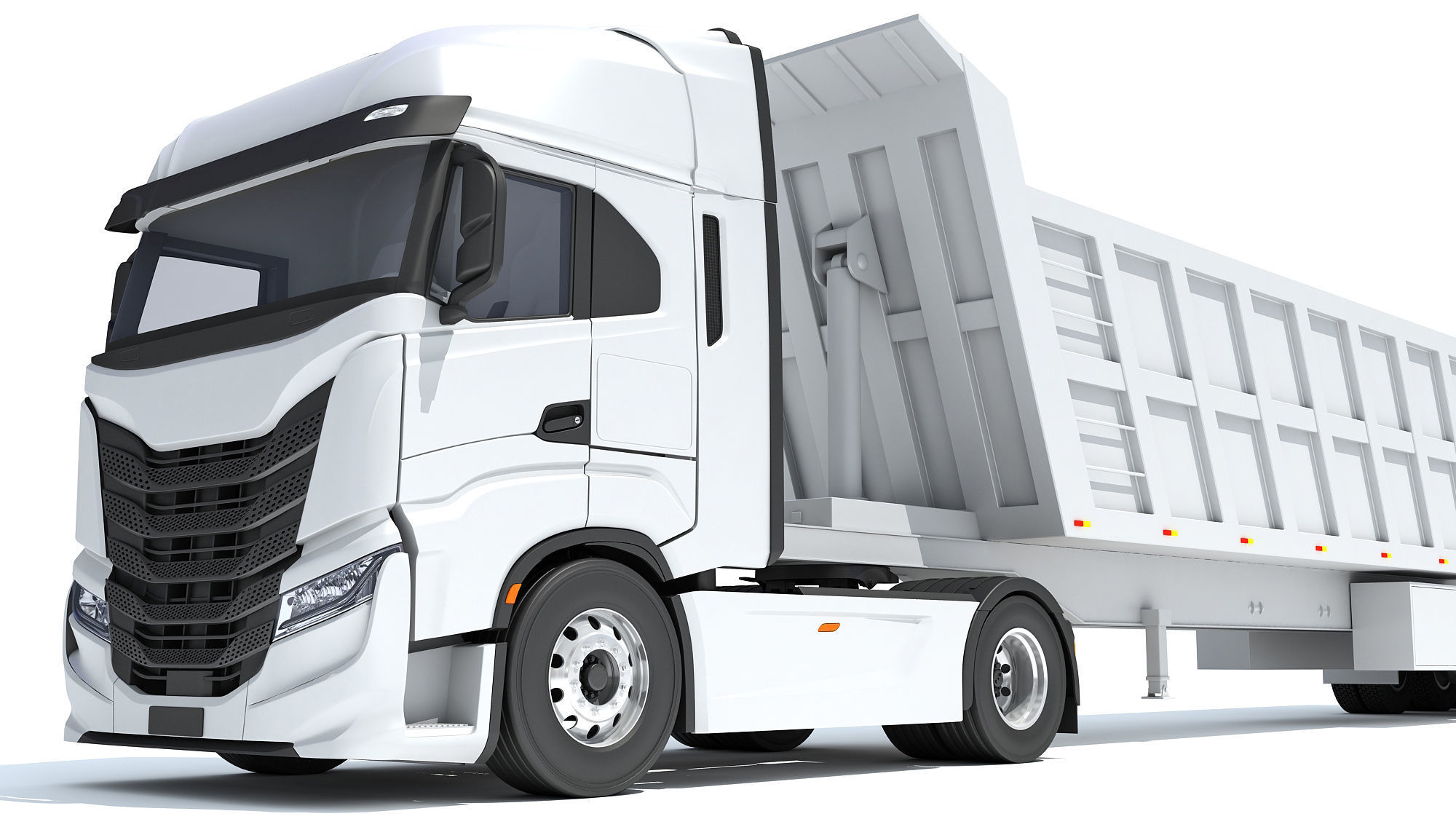 Truck with Tipper Trailer 3D model_12