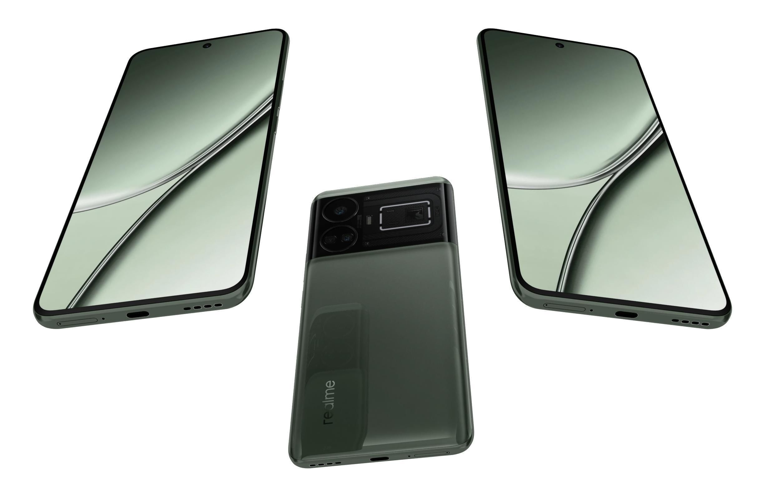 Realme GT5 Green 3D model_2