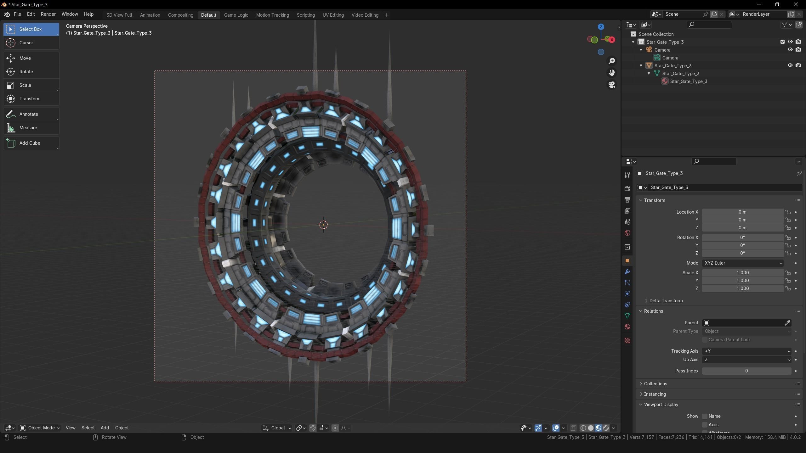 Sci-Fi Star Gates Type 03 PBR Low-poly 3D model_33