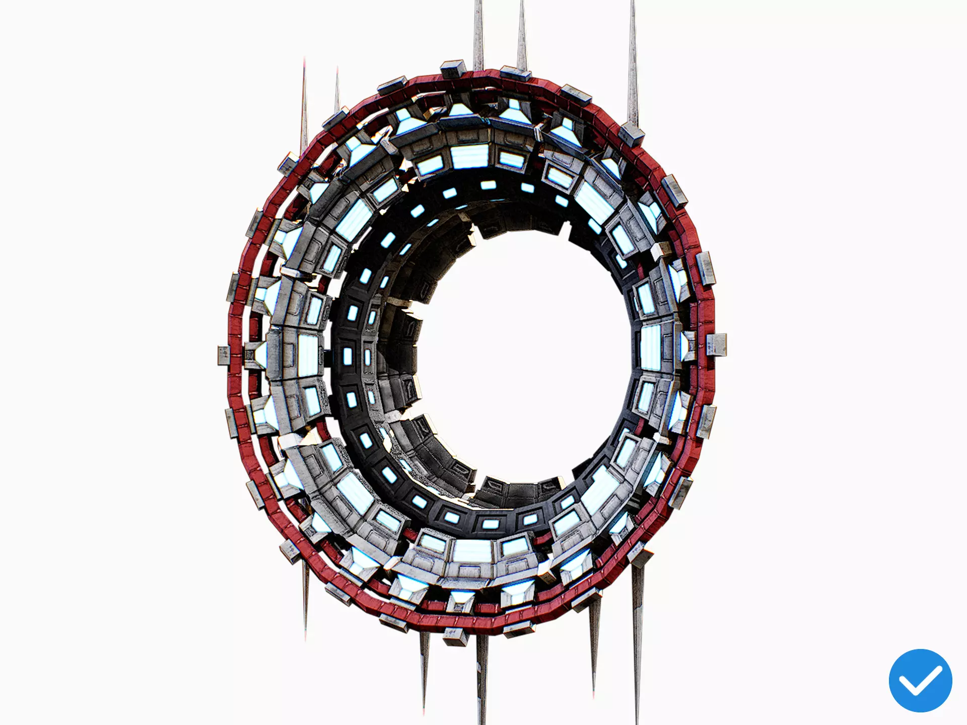 Sci-Fi Star Gates Type 03 PBR Low-poly 3D model_0