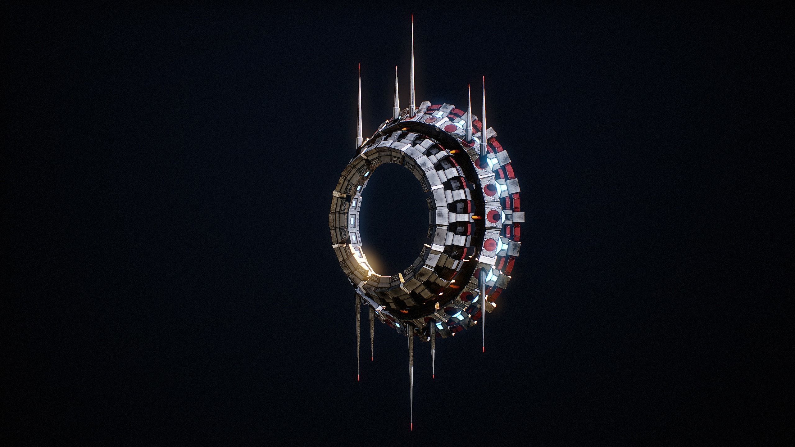Sci-Fi Star Gates Type 03 PBR Low-poly 3D model_17