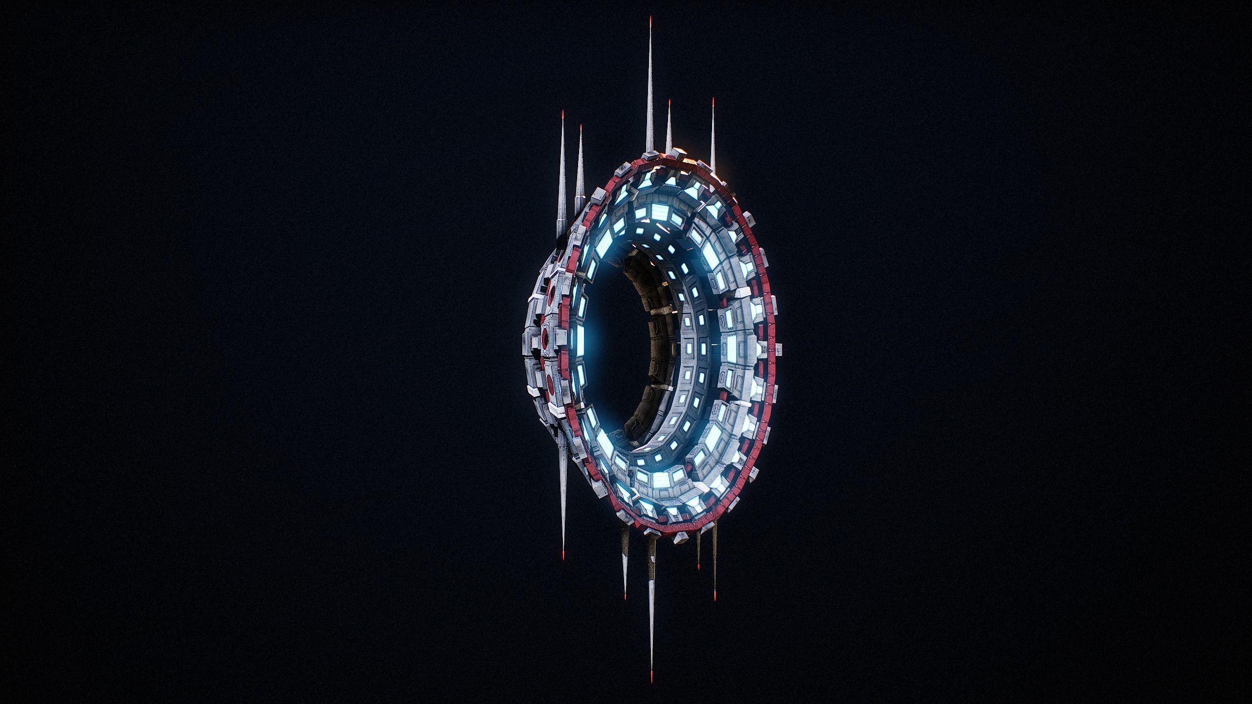 Sci-Fi Star Gates Type 03 PBR Low-poly 3D model_10