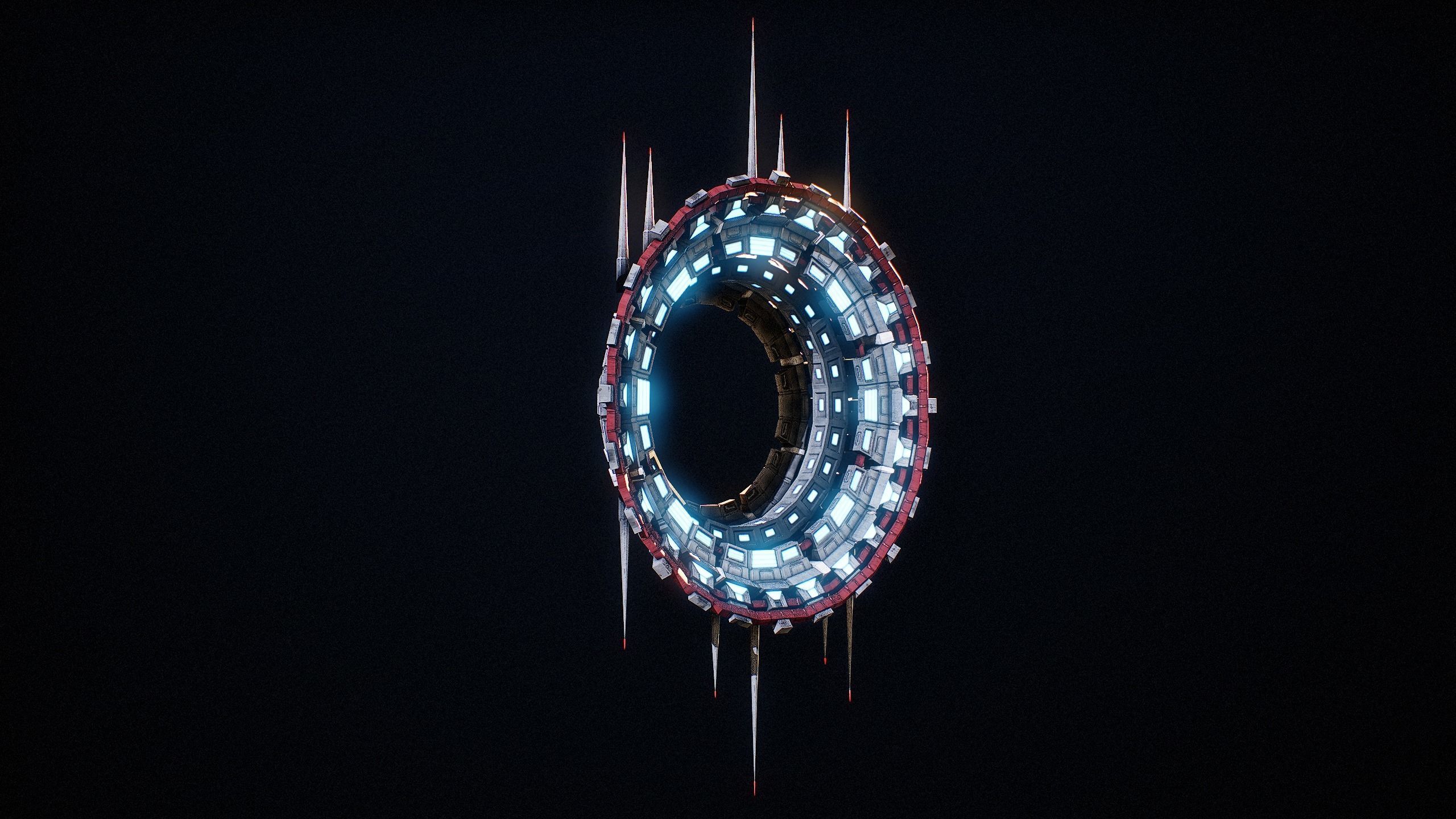 Sci-Fi Star Gates Type 03 PBR Low-poly 3D model_9