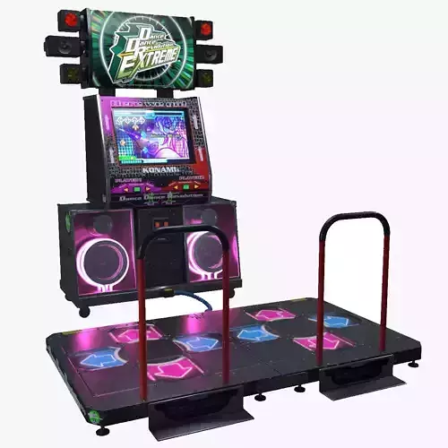 Dance Dance Revolution DDR Arcade Cabinet Low-poly 3D model