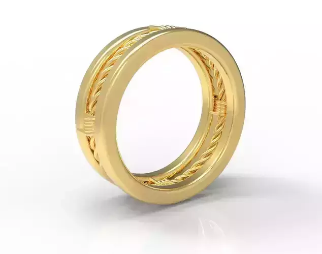 The barbed wire Ring size 4 - 12 USA 3D print model