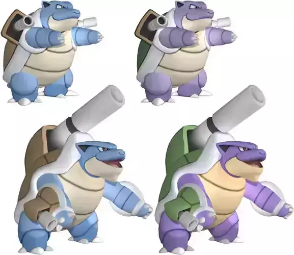 Modelo 3d Pokemon Blastoise articulable