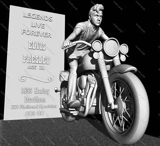 Elvis and Harley Davidson 3dprinting 3D print model