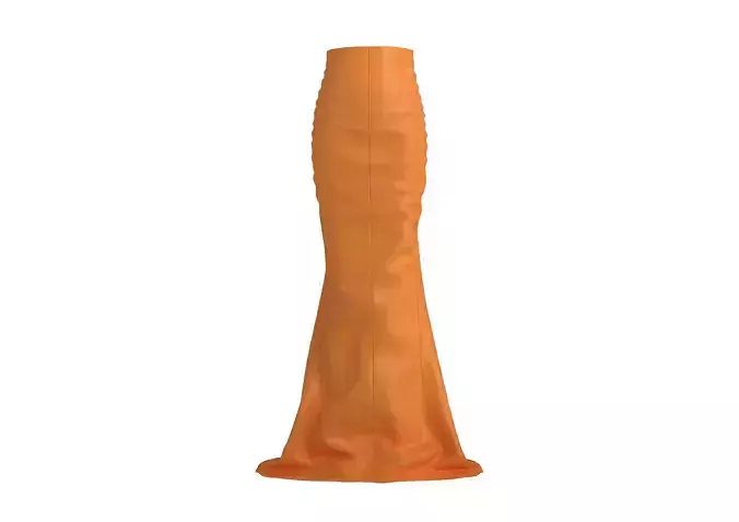 Orange Floor-Length Mermaid Skirt