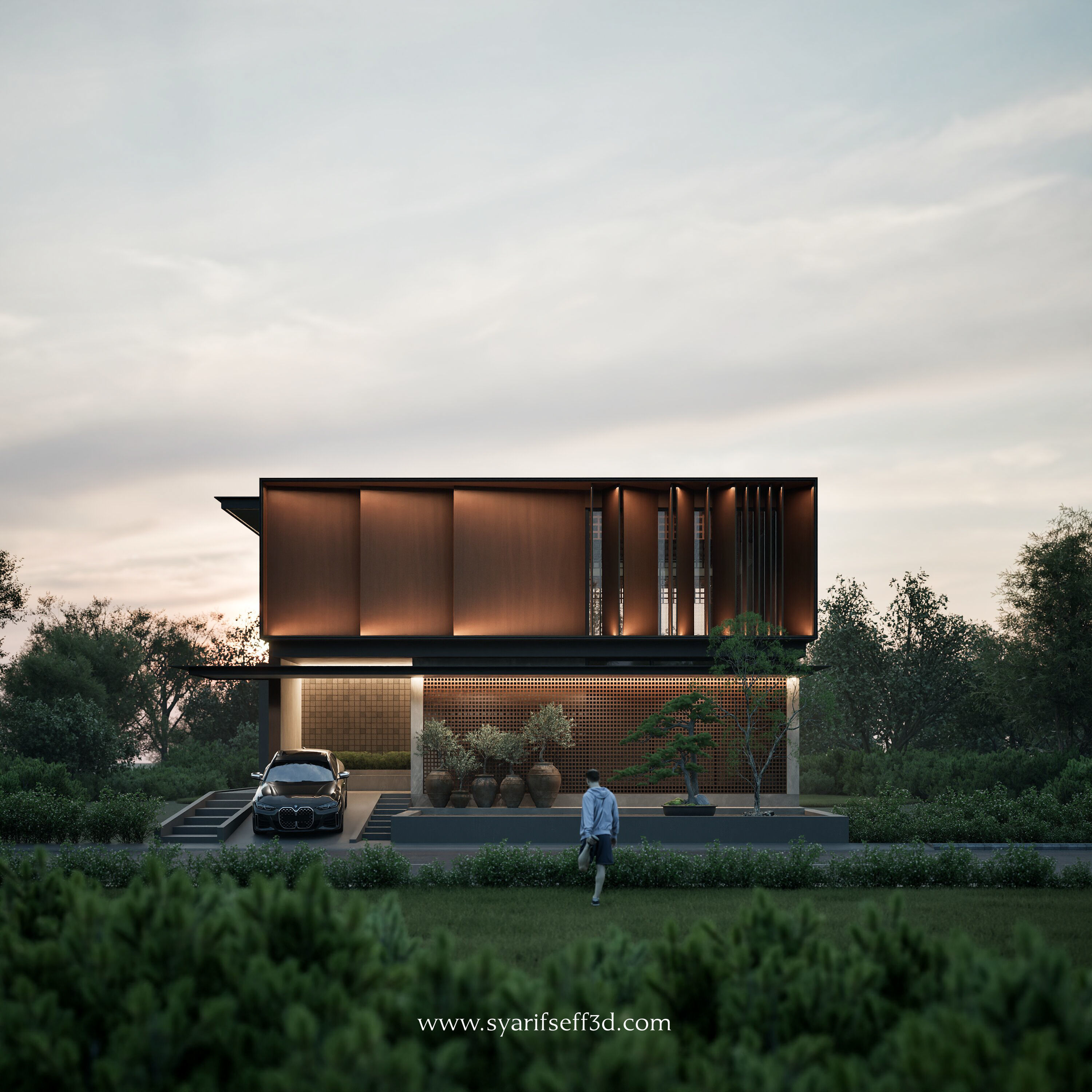 Modern House Design - Kakushin House 3D model_2