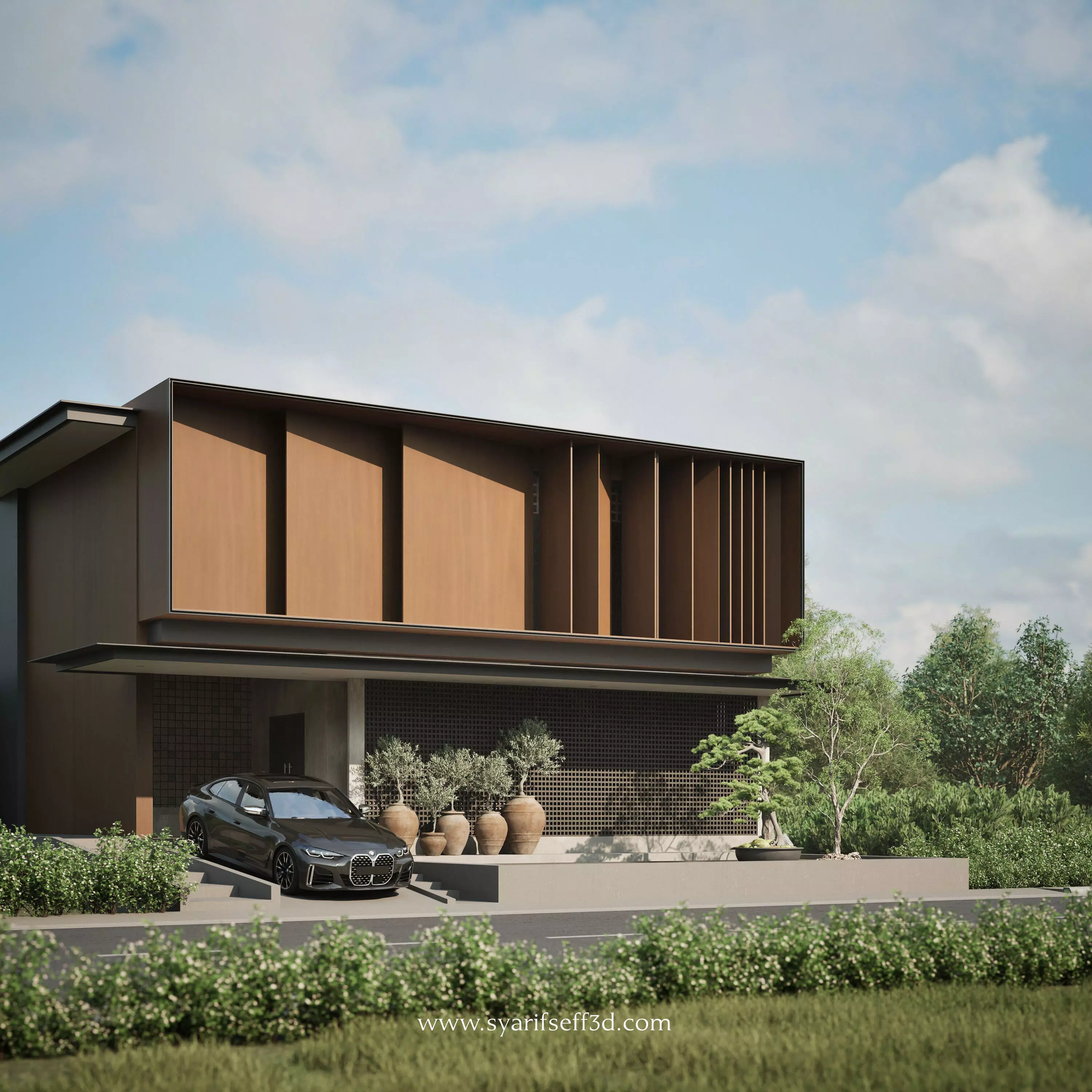 Modern House Design - Kakushin House 3D model_0