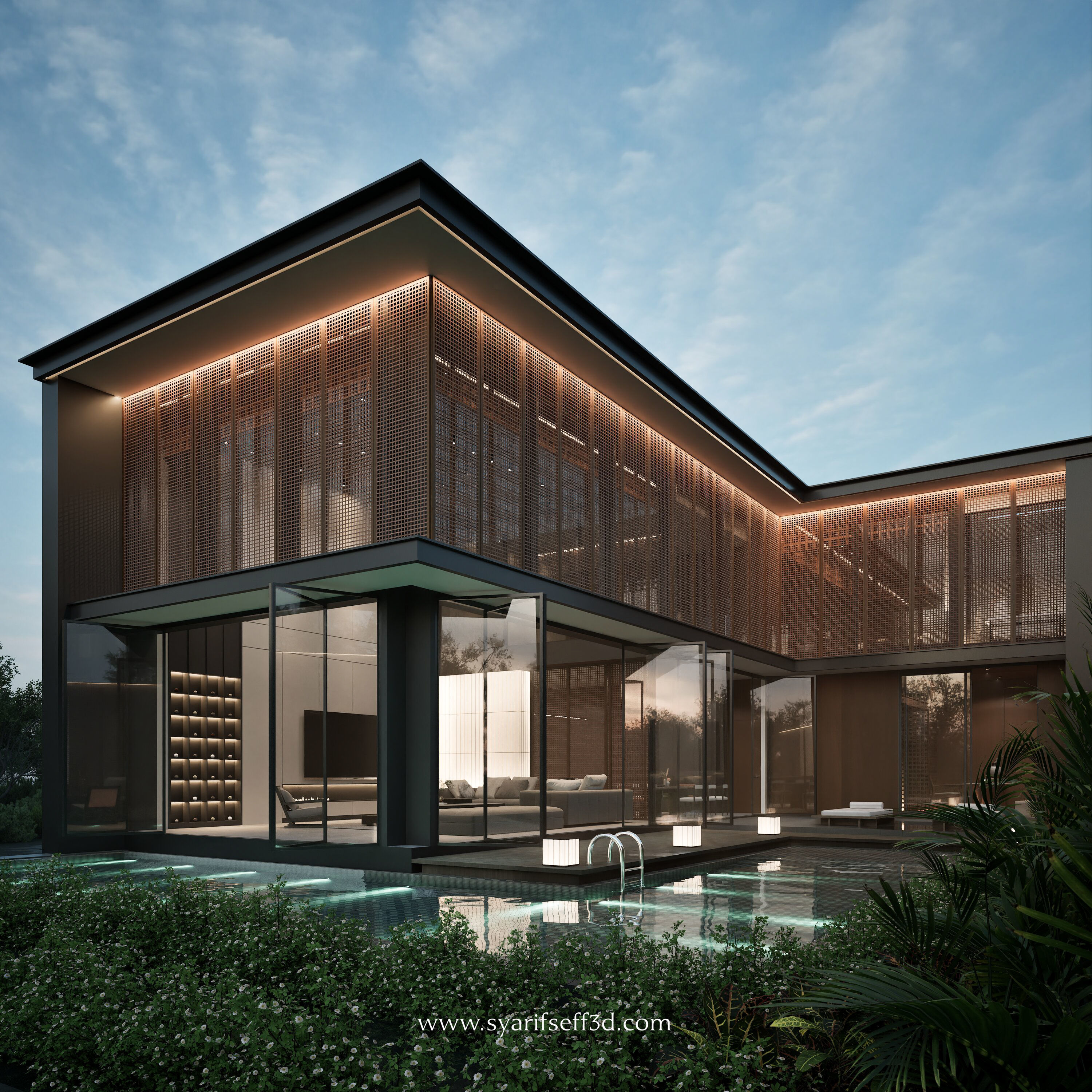 Modern House Design - Kakushin House 3D model_3