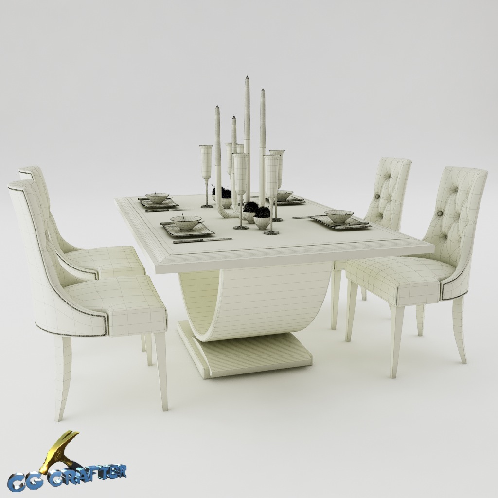 3D model dining Dining table set | CGTrader 3D model dining Dining table set | CGTrader