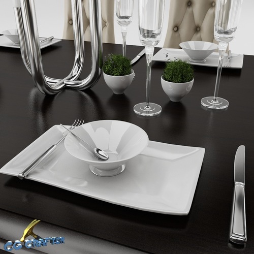unity model 3d room .obj CGTrader.com .3ds .max set 3D table Model Dining .fbx