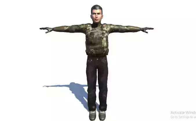 Survival Shooter Male Low-poly 3D model