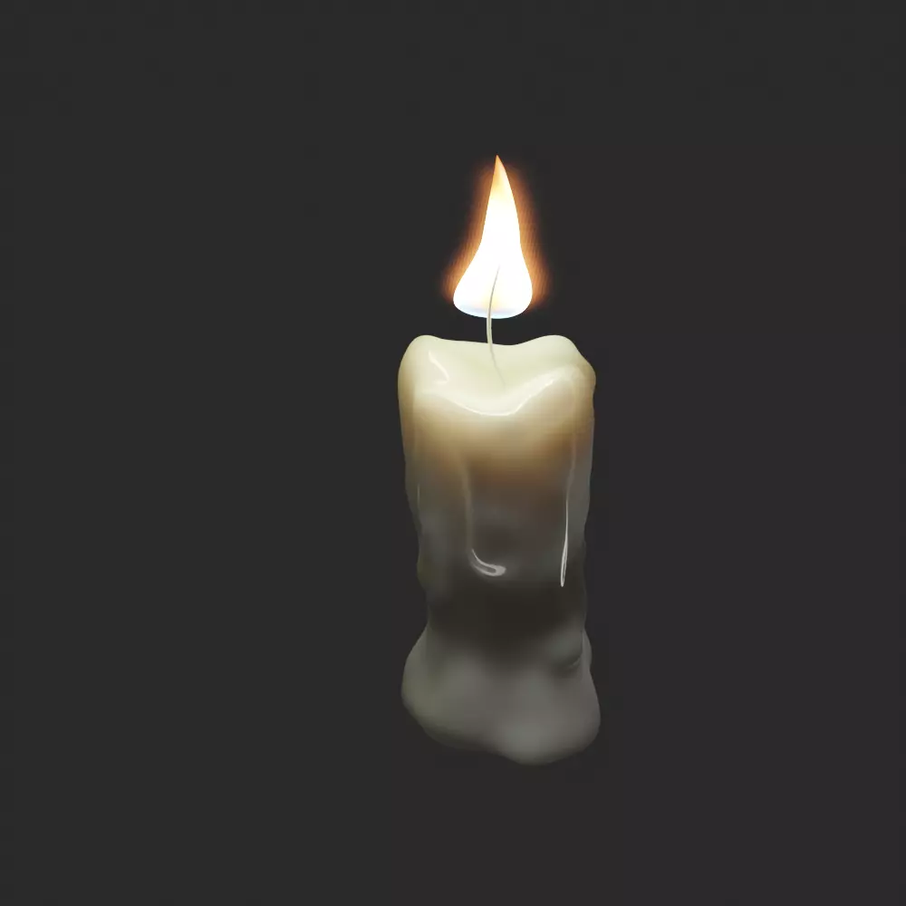 3d candle with light Free 3D model_0