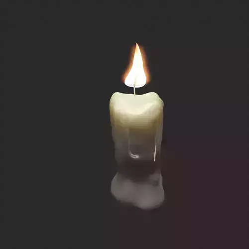 3d candle with light