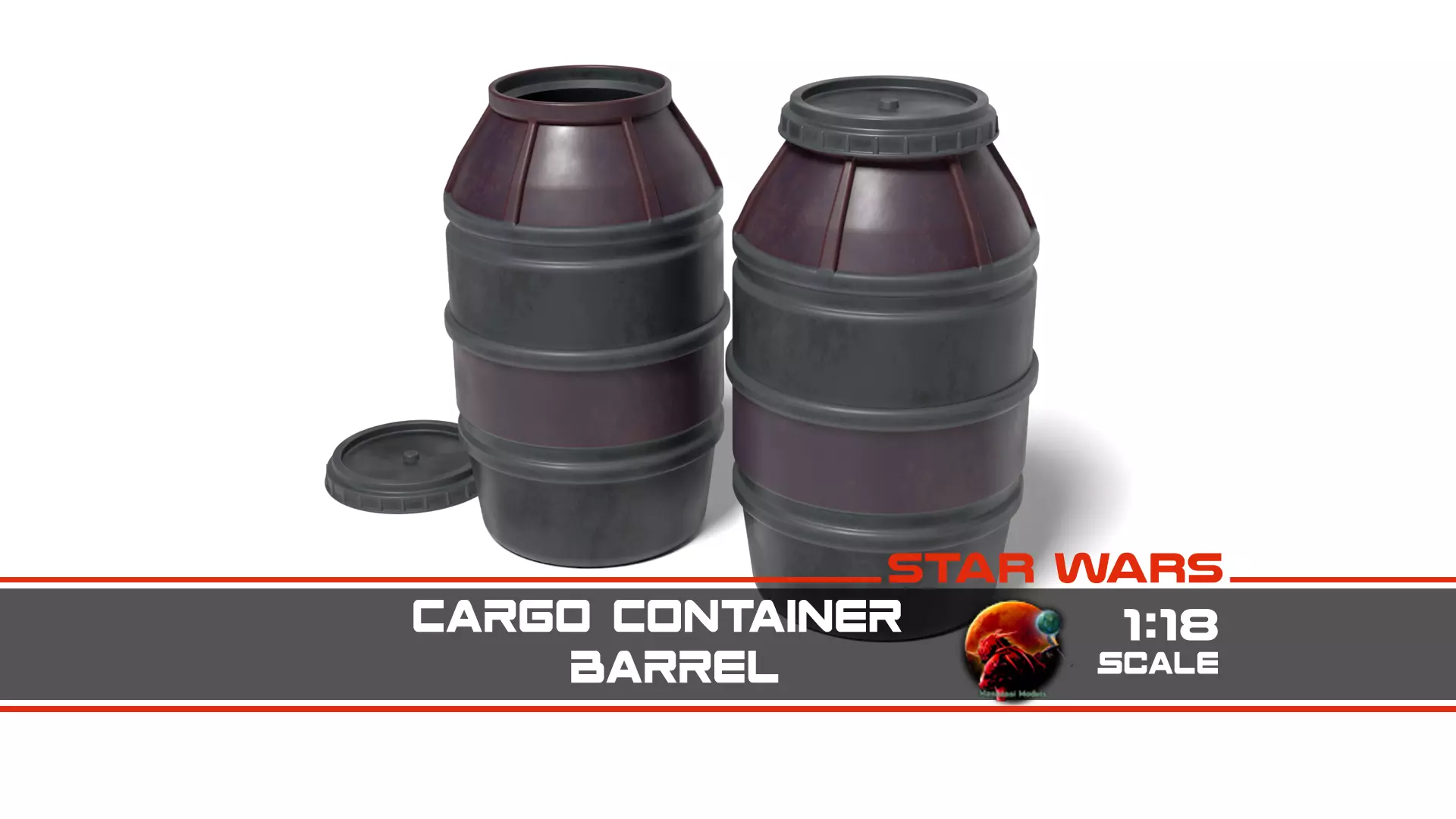 Cargo Container Barrel 1-18 scale Kenner Hasbro 3D print model_0
