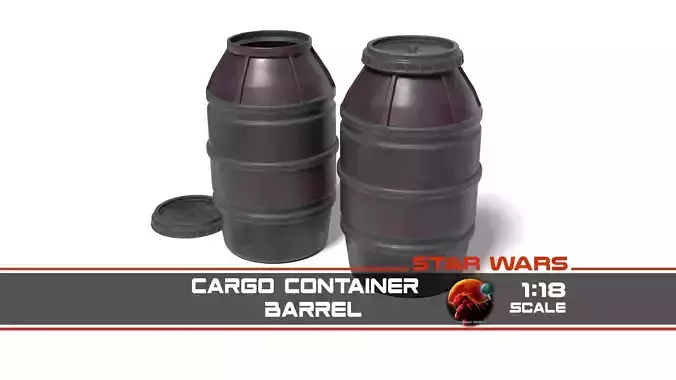 Cargo Container Barrel 1-18 scale Kenner Hasbro 3D print model