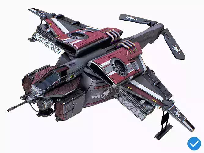 Sci-Fi Dropship PBR Gameready Low-poly 3D model