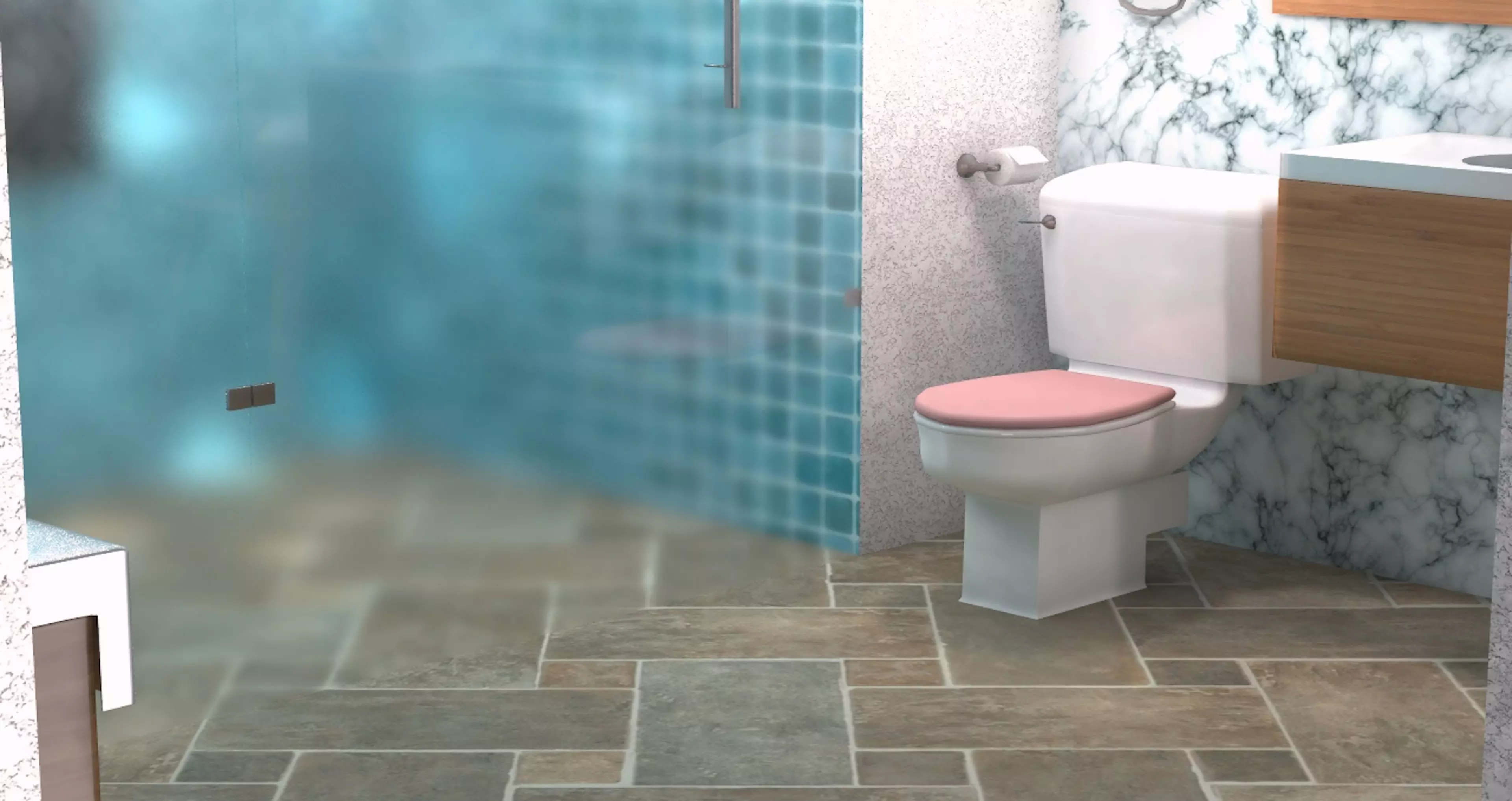 Modern base bahtroom design Low-poly 3D model