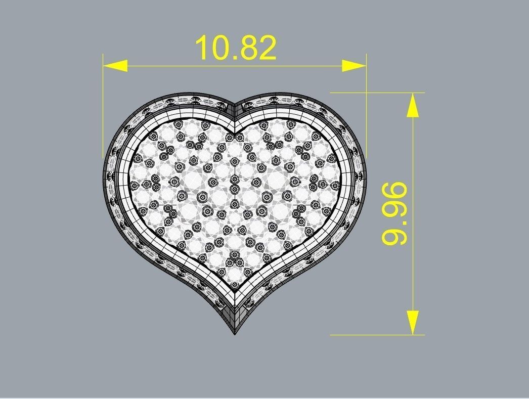 Pave heart diamond earring 3D print model_6