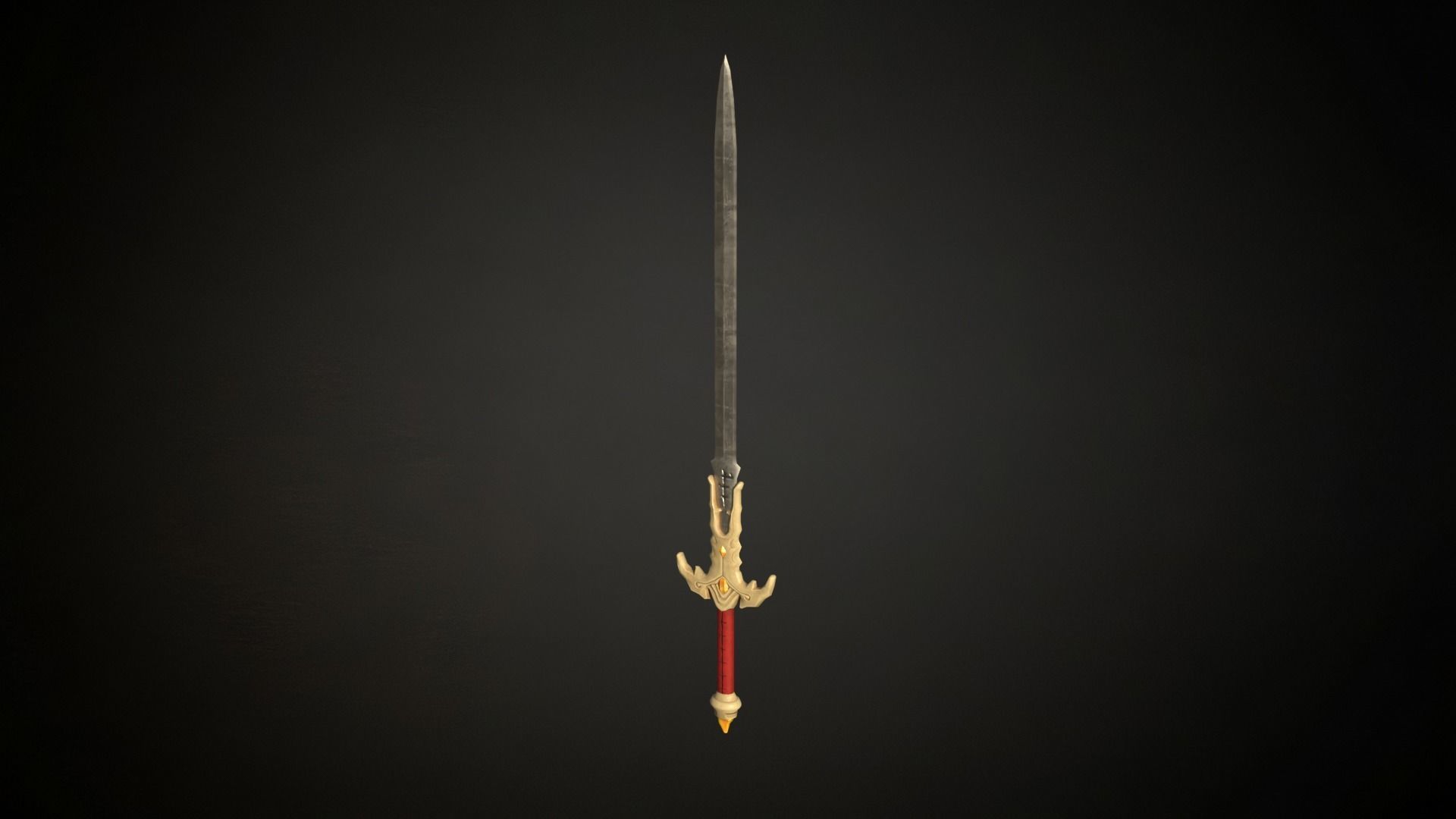 Medieval Fantasy Sword Low-poly 3D model_4