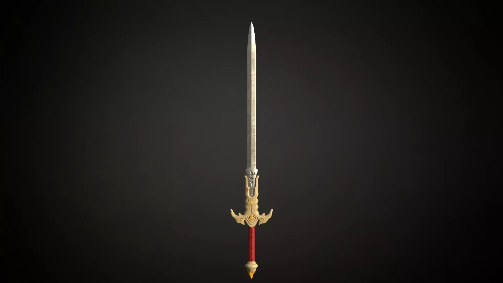 Medieval Fantasy Sword Low-poly 3D model_0