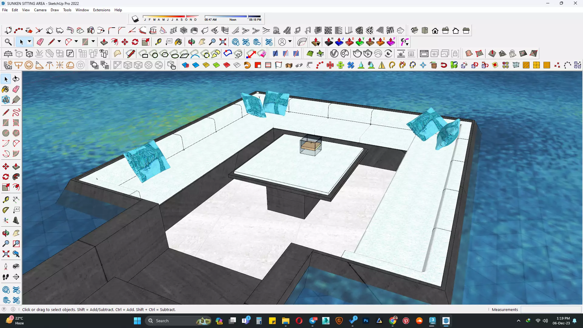 Sunken sitting area 3d model 3D model_0