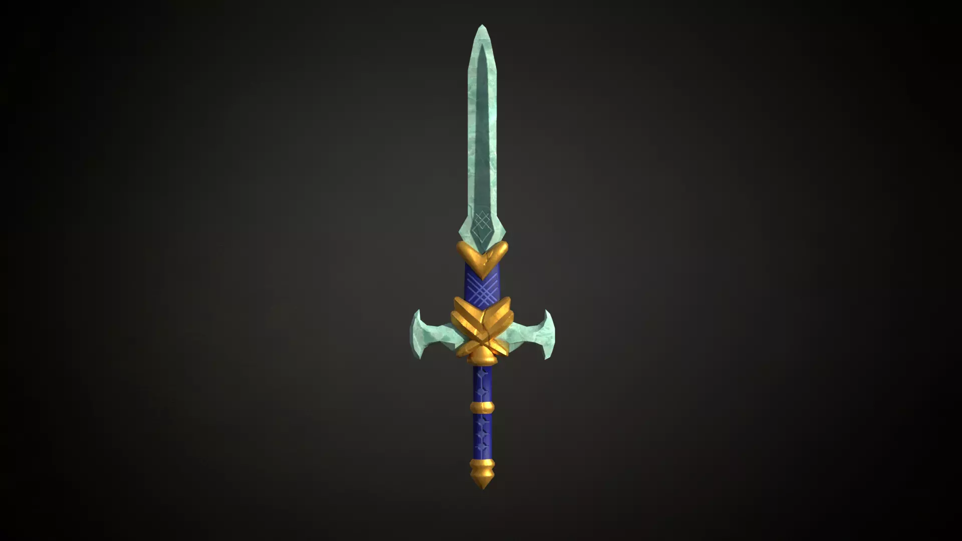 Medieval Fantasy Sword Low-poly 3D model_0