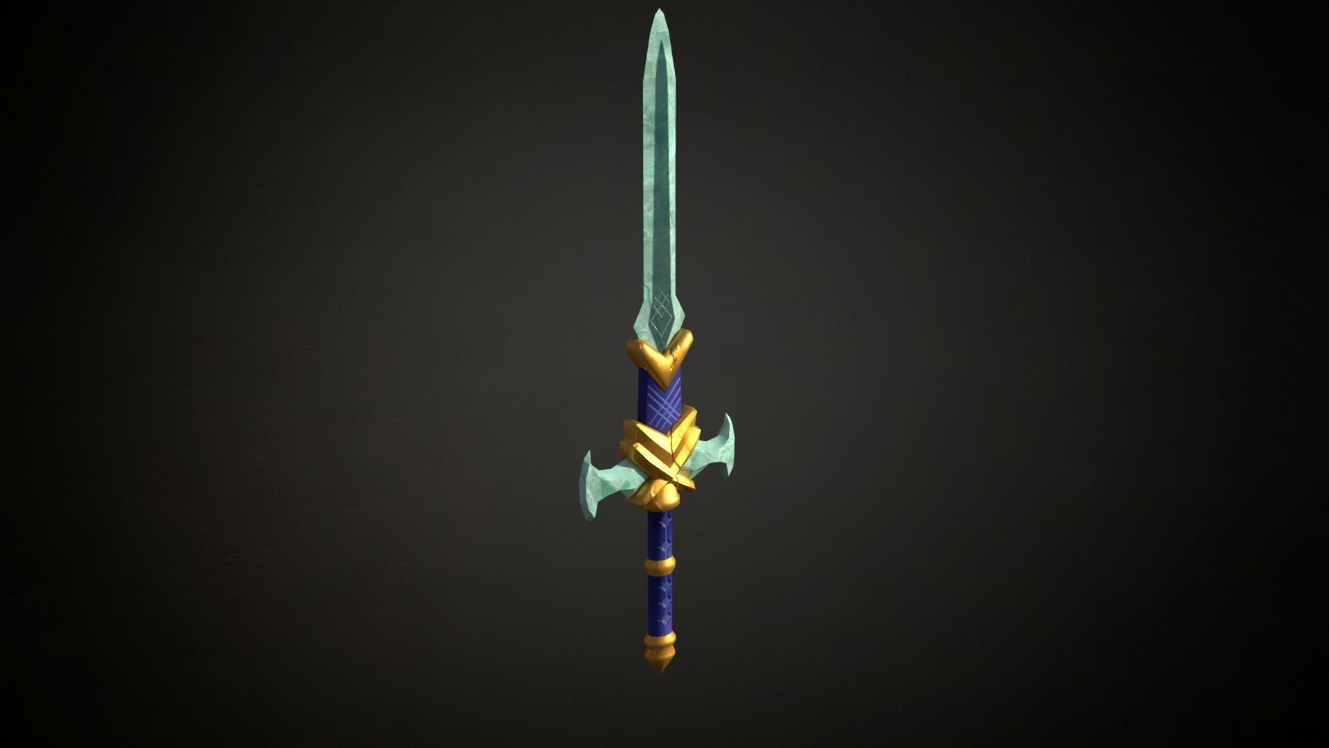 Medieval Fantasy Sword Low-poly 3D model_1