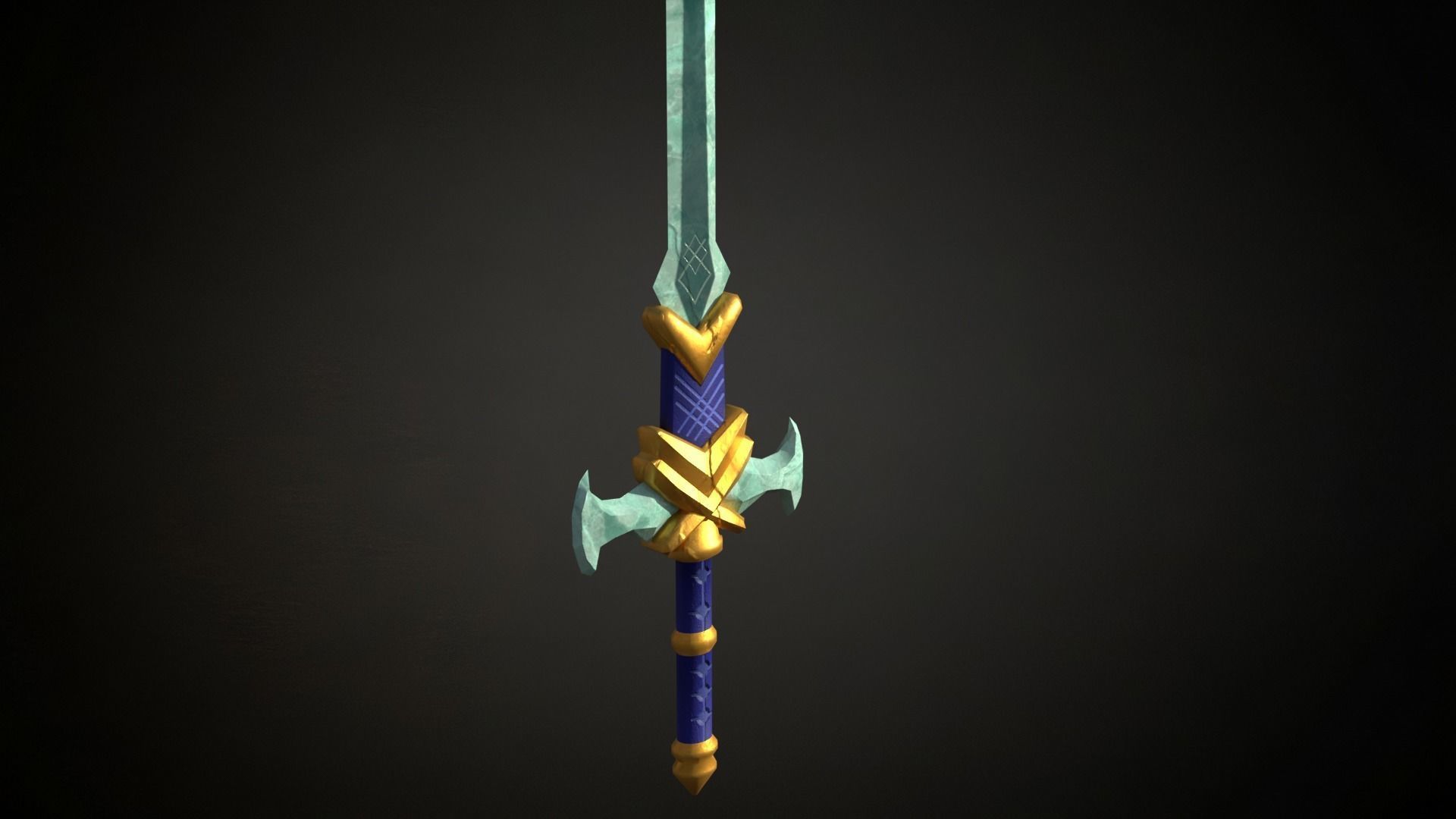 Medieval Fantasy Sword Low-poly 3D model_2