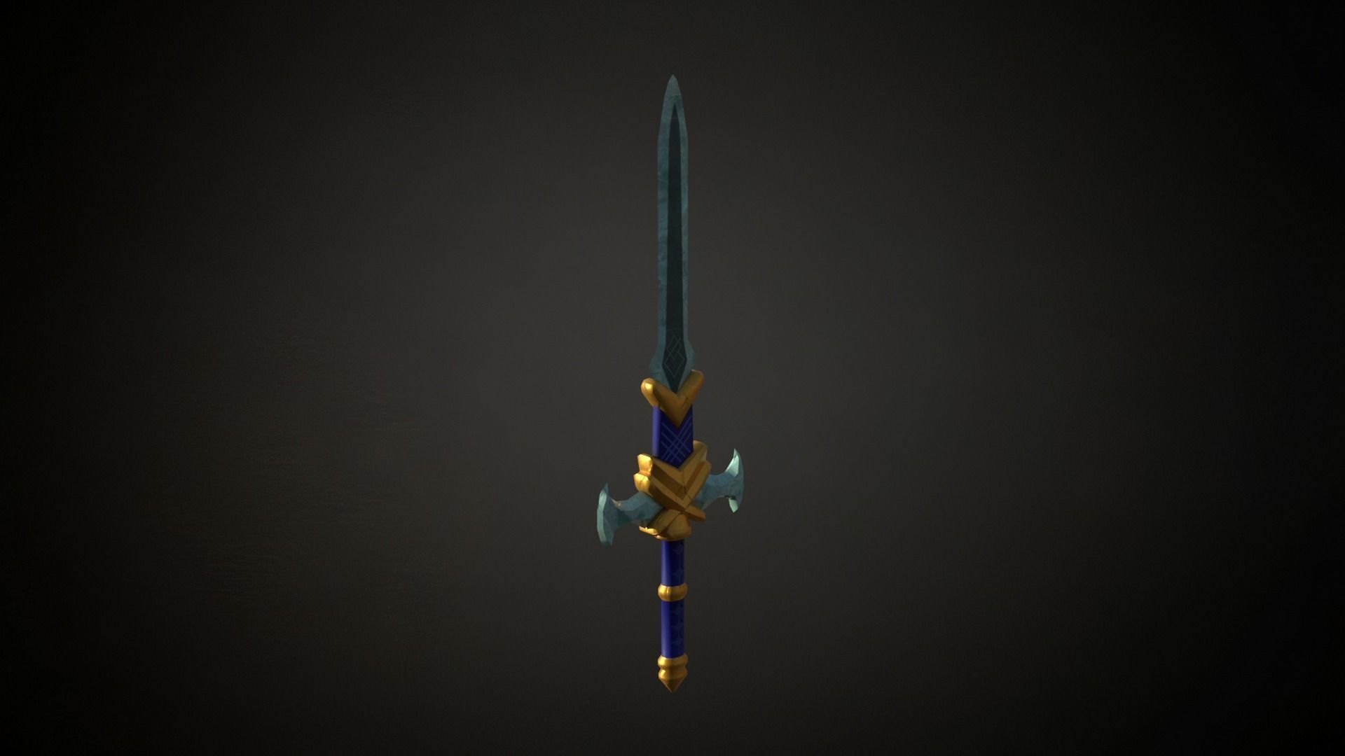 Medieval Fantasy Sword Low-poly 3D model_4