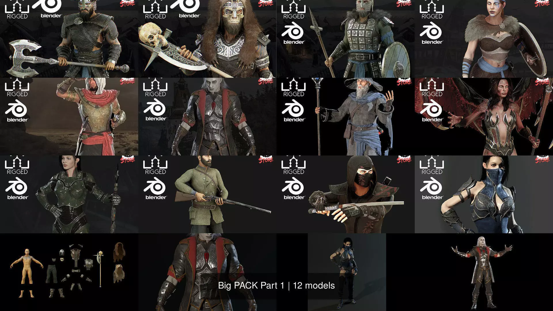 Big PACK Part 1 3D Model Collection_0