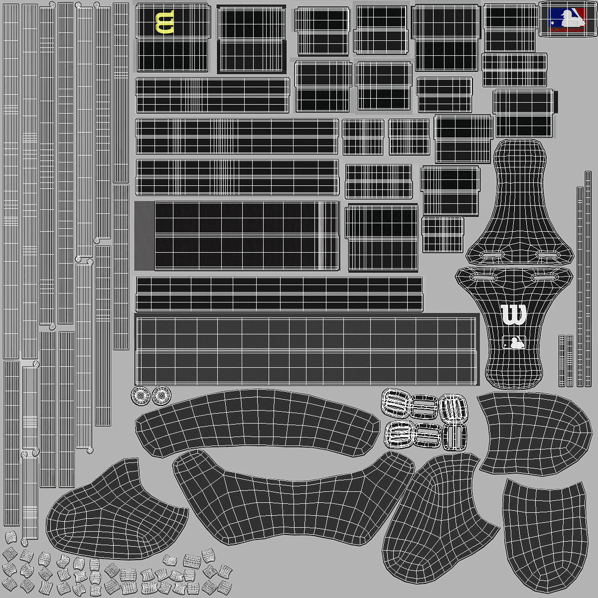 Umpire Baseball Catcher Mask Black 3D model_17