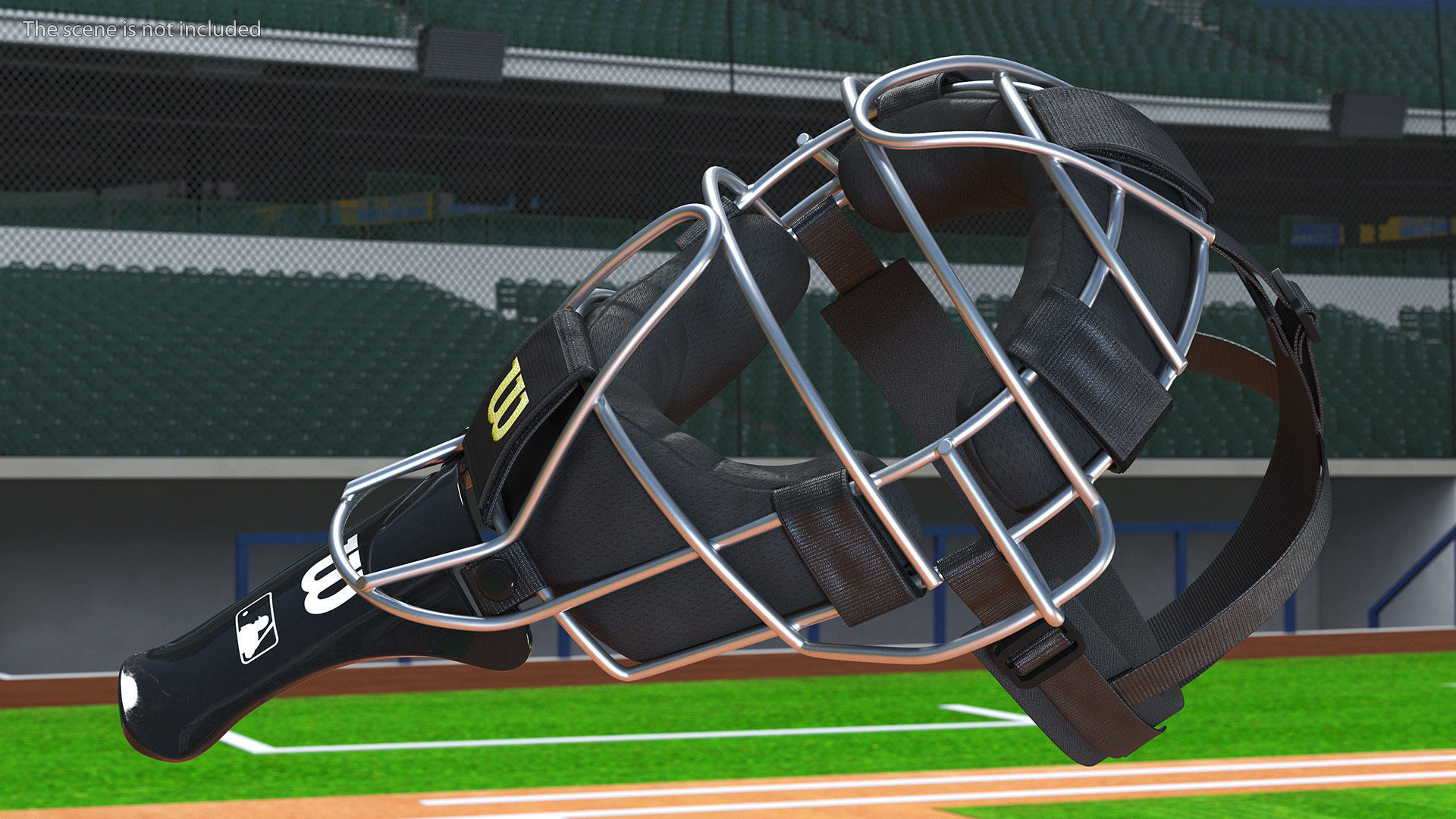 Umpire Baseball Catcher Mask Black 3D model_7